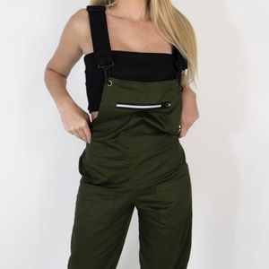 Overalls in shorts. Black.